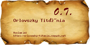 Orlovszky Titánia névjegykártya